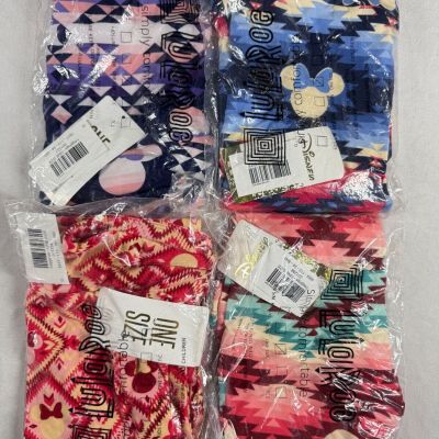 4 Pair of New Disney  One Size LuLaRoe Mickey Mini Mouse Yoga Leggings OS 3